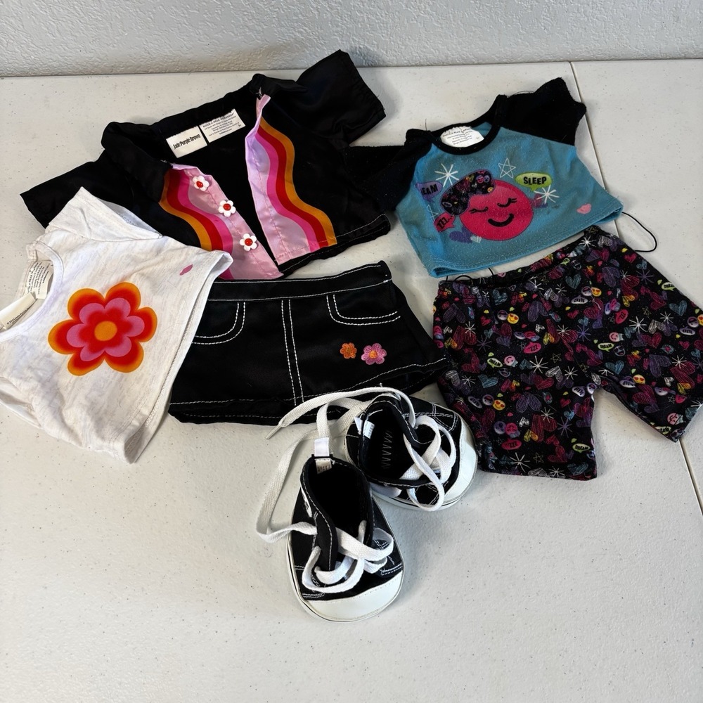 Lot Of Build A Bear Clothes Shoes PJs Shirt Skirt